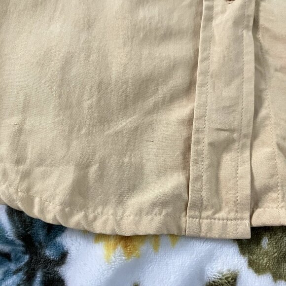 Vintage Script Silk Shirt Womens 8 Yellow Long Sleeve Button Up Neutral Minimal - Picture 5 of 6